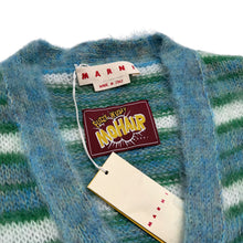 Load image into Gallery viewer, New Marni Iconic Brushed Striped Cardigan Turquoise Size 54
