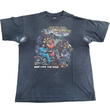 Load image into Gallery viewer, Vintage HARLEY DAVIDSON Ride Like The Wind 1991 T Shirt 90s Black XL
