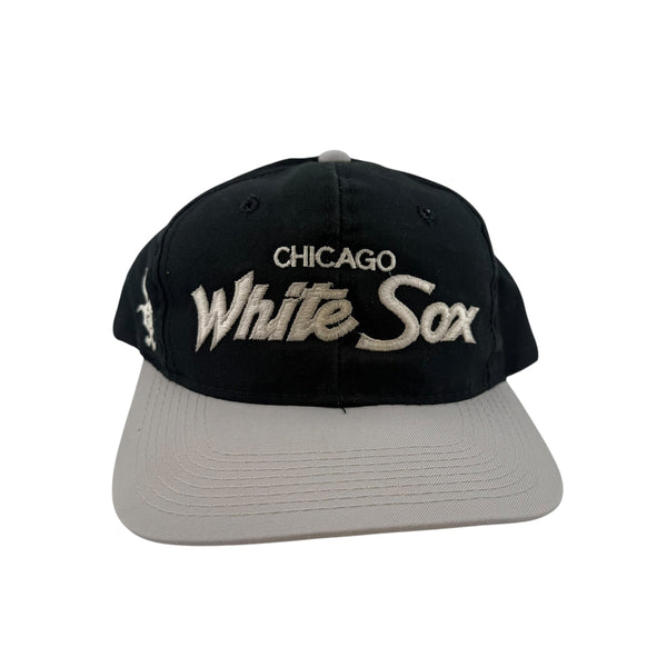 Vintage SPORTS SPECIALTIES Chicago White Sox Script Snapback Hat 90s Multicolor