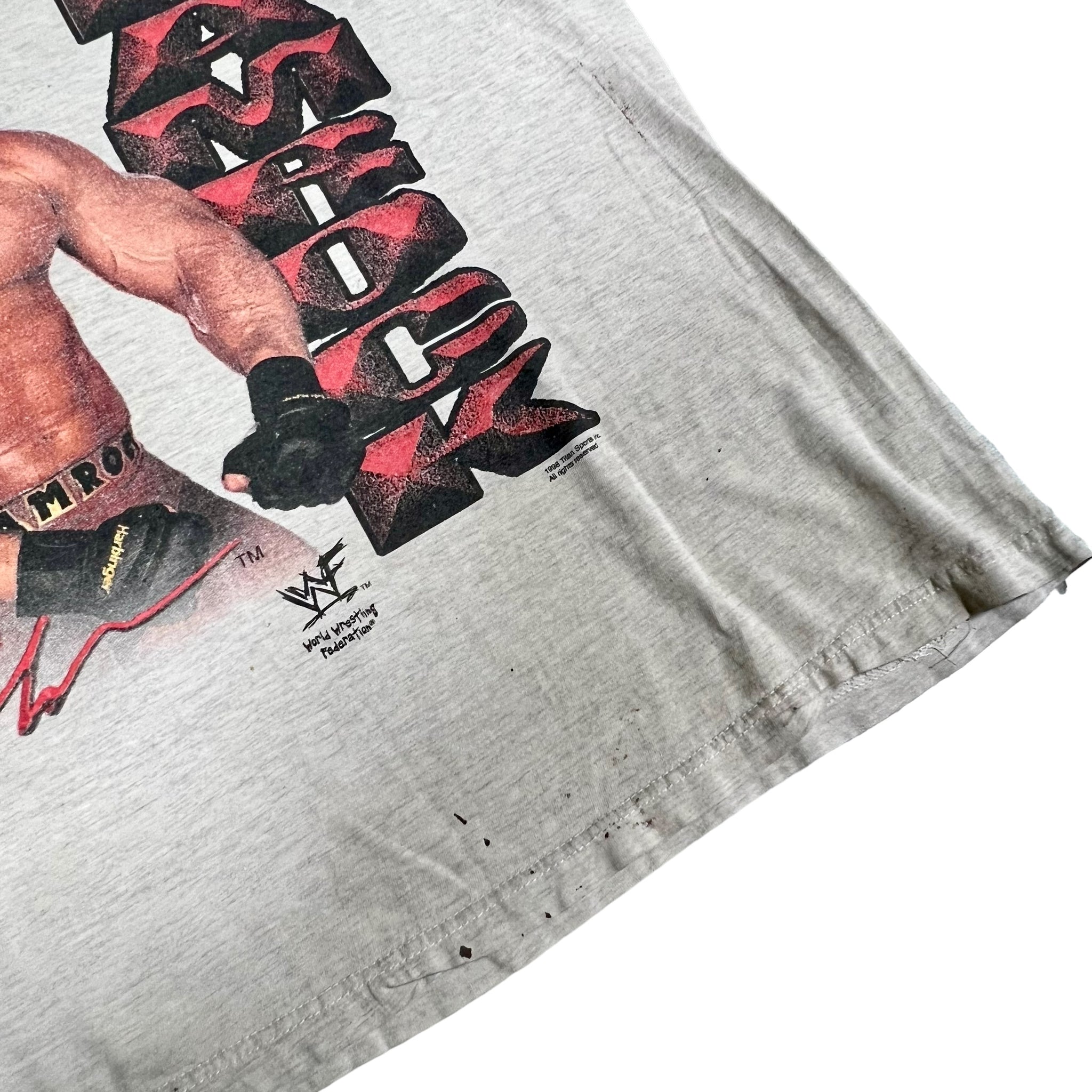 Vintage SAVVY Ken Shamrock Wrestling 1998 Cut off Sleeves T Shirt 90s