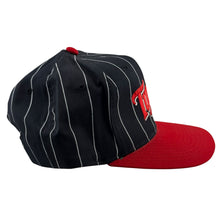 Load image into Gallery viewer, Vintage STARTER Minnesota Twins Pinstripe Snapback Hat 90s Black Red
