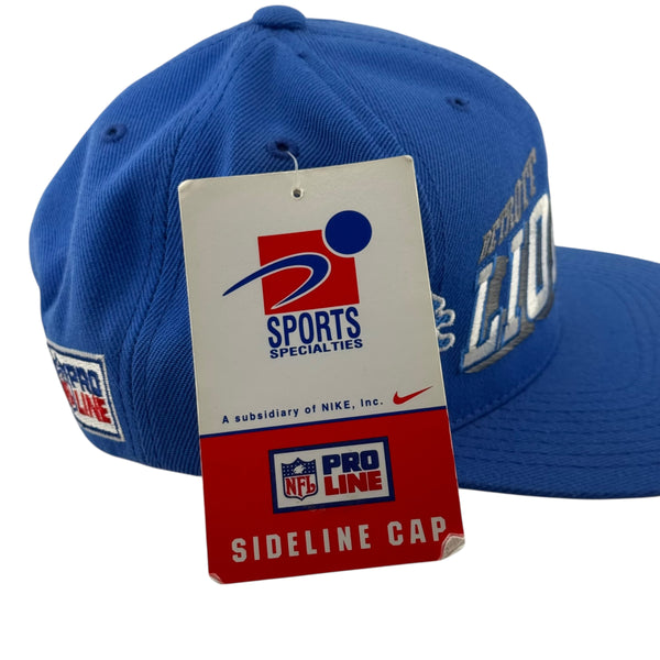 Vintage SPORTS SPECIALTIES Detroit Lions NFL Pro Line Sideline Grid Snapback Hat 90s NWT Blue&nbsp;