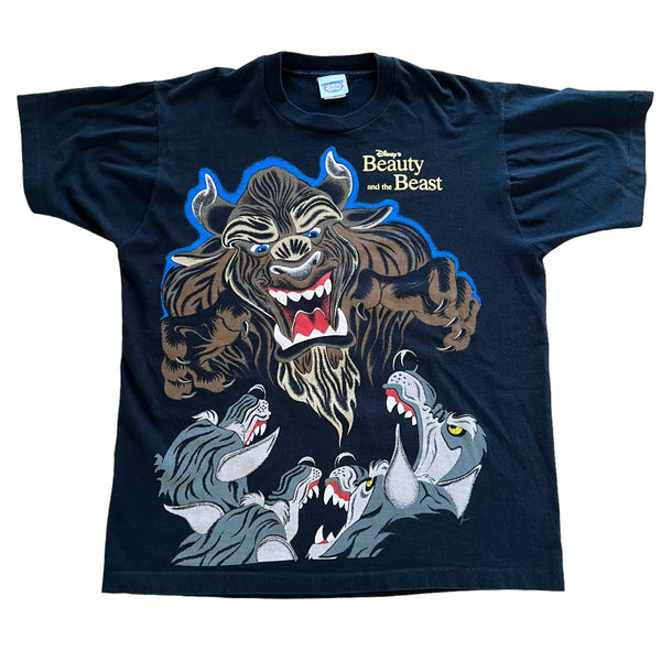 Vintage Disney Store Beauty and The Beast Wolves Big Graphic Shirt XL