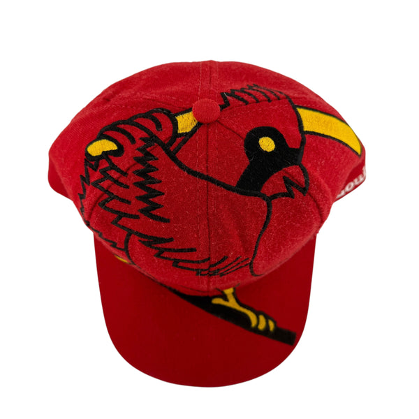 Vintage THE GAME St. Louis Cardinals Big Logo Wrap Around Snapback Hat 90s Red
