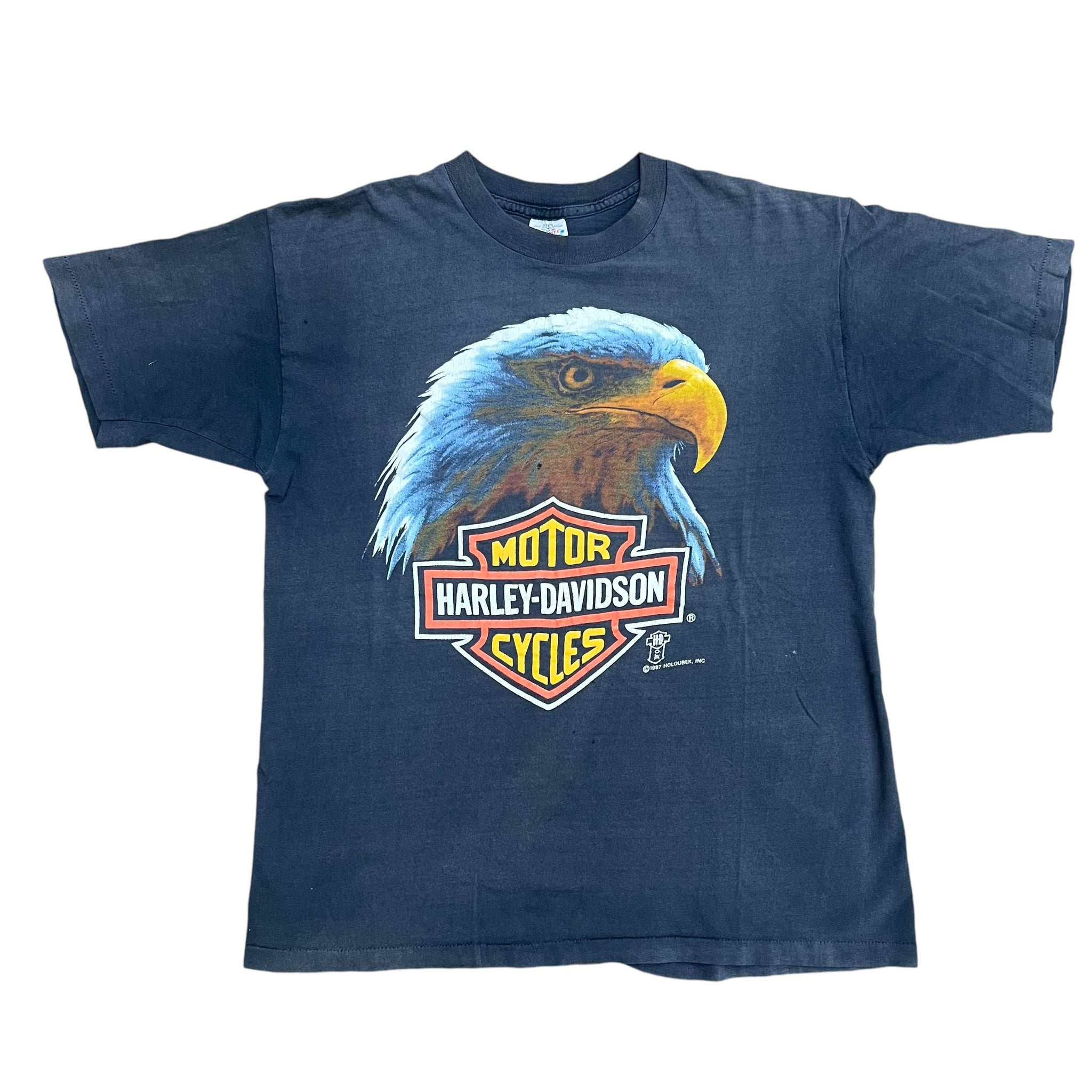 1987 Harley-Davidson 鷲デザイン Tシャツ Vintage BELTON Harley Davidson Motorcycles Eagle Staten Island