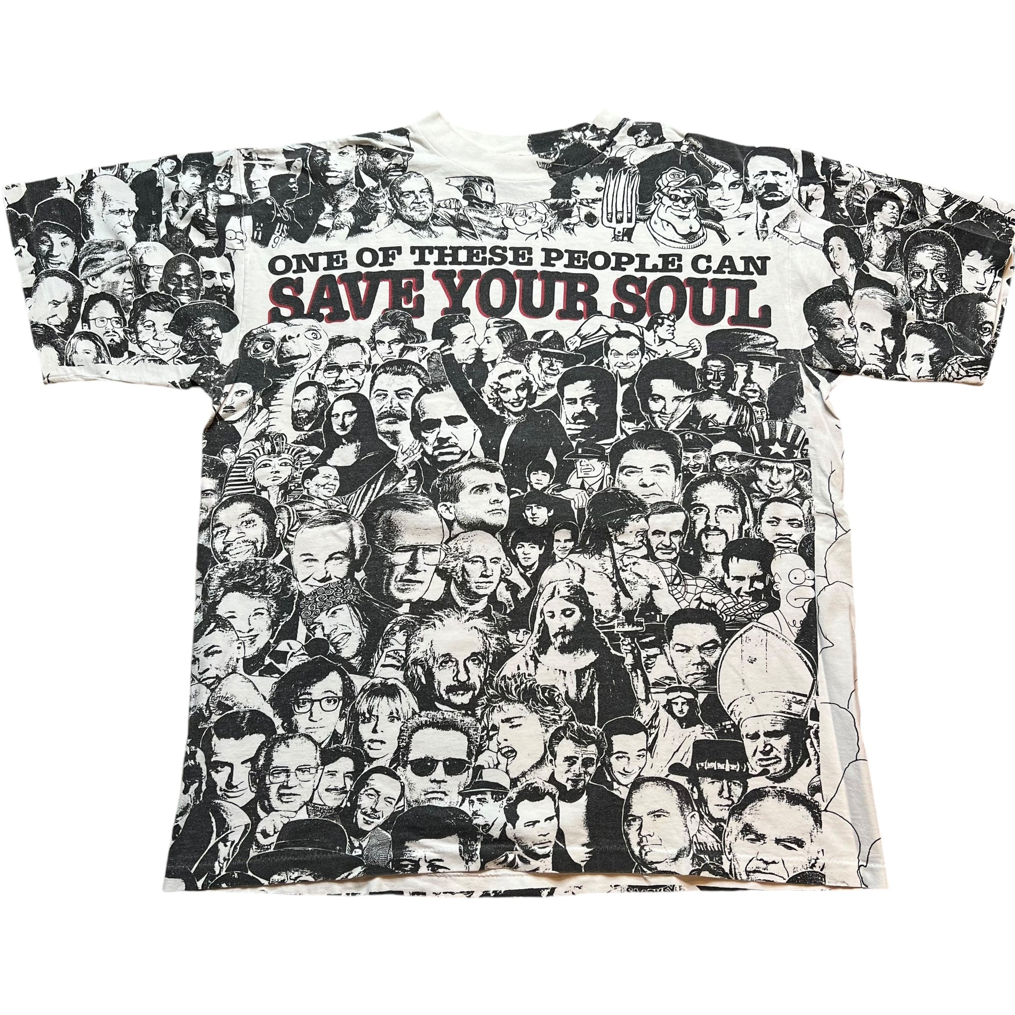 トップス SAVE YOUR SOUL All Over Print Tee XXL Save Your Soul Vintage T Shirt 90s Rap AOP Oneita Jesus Love