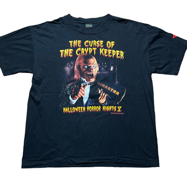 Vintage UNIVERSAL STUDIOS The Curse of the Crypt Keeper Halloween Horror Nights 1995 T Shirt 90s Black 2XL