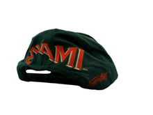 Load image into Gallery viewer, Vintage SIGNATURE Miami Hurricanes Big Logo Wraparound Snapback Hat 90s Green Orange
