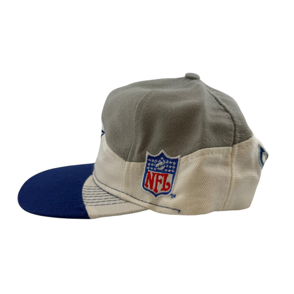 Vintage APEX ONE Dallas Cowboys NFL Pro Line Color Block Snapback Hat 90s Multicolor