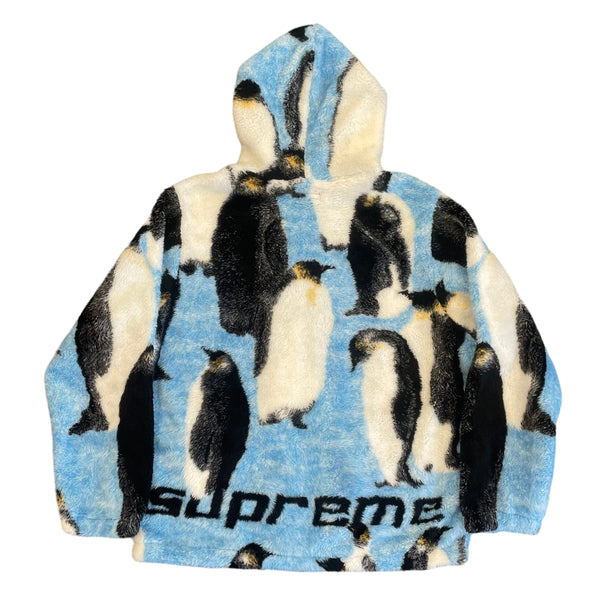 SUPREME Penguins Hooded Fleece Jacket FW20 Blue XL