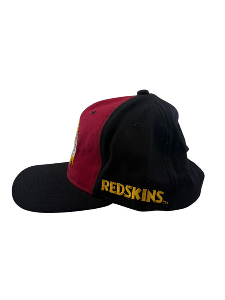 Vintage STARTER Washington Redskins The Natural Color Block Split Snapback Hat 90s Black