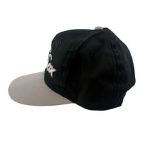 Load image into Gallery viewer, Vintage SPORTS SPECIALTIES Chicago White Sox Script Snapback Hat 90s Black Gray
