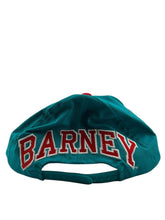 Load image into Gallery viewer, Vintage AMERICAN NEEDLE Barney The Flintstones Blockhead Snapback Hat 90s Teal Red

