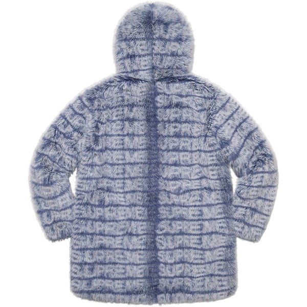NEW Supreme Faux Fur Hooded Coat Purple Sz Large