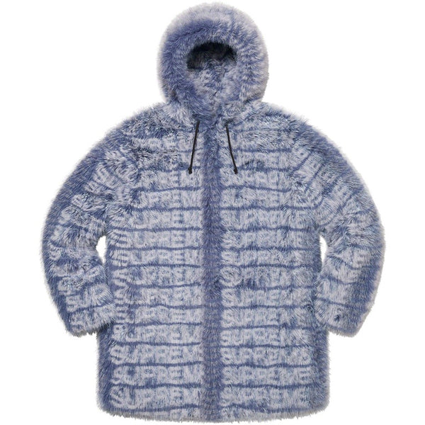 NEW Supreme Faux Fur Hooded Coat Purple Sz Large