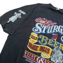 Load image into Gallery viewer, Vintage Sturgis and Cold Beer Black Hills Rally &amp; Races 1986 T Shirt 80s Black XL
