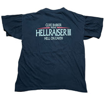 Load image into Gallery viewer, Vintage Q-TEES Clive Barker Presents Hellraiser III Hell on Earth Go to Hell 1992 Film Promo T Shirt 90s Black L
