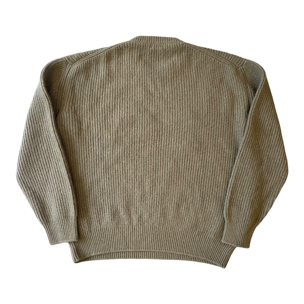 Celine Paris Big Logo Wool Sweater Green