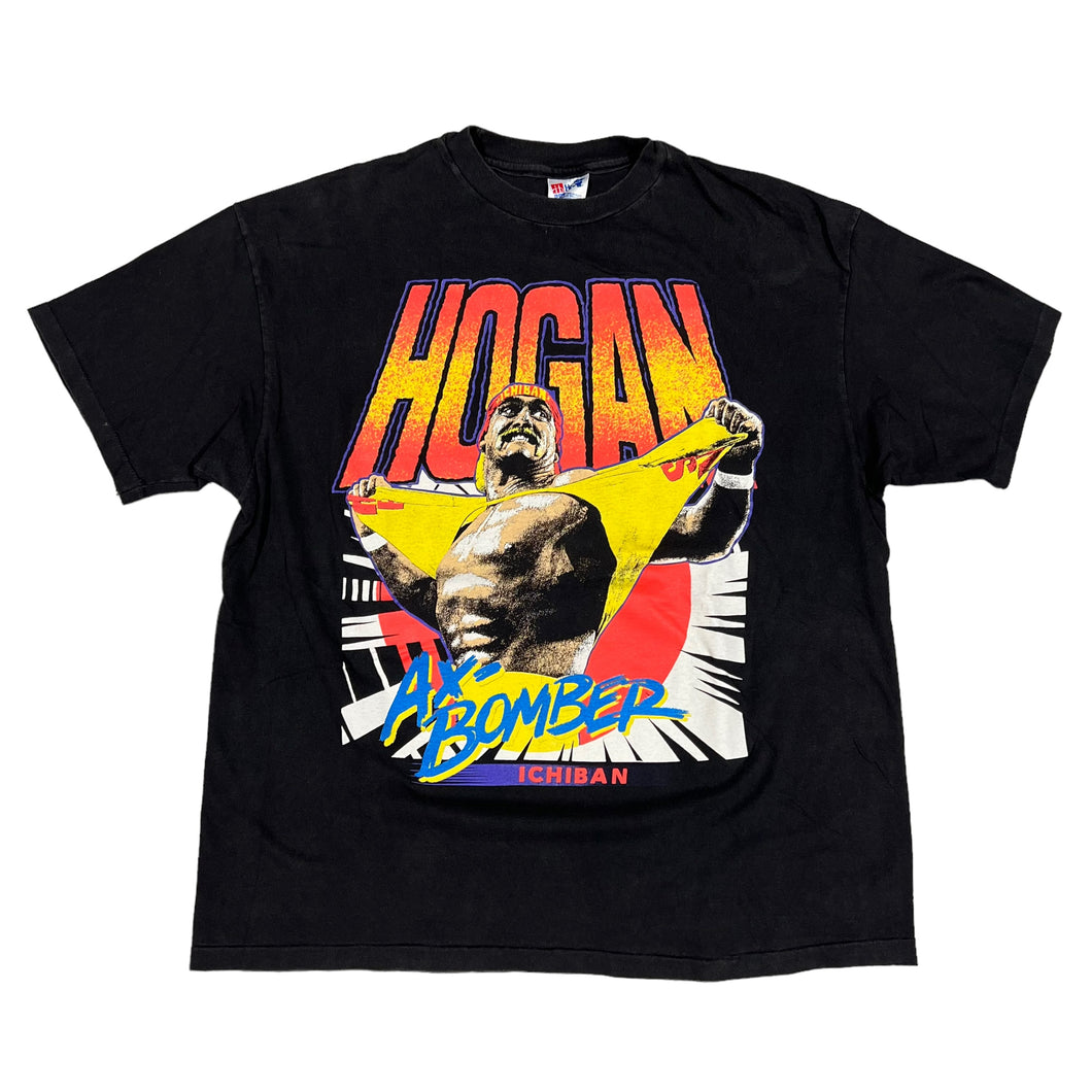 Vintage 90s Hulk Hogan Japan Ax-Bomber Ichiban WWF WWE Wrestling Shirt Hanes XL