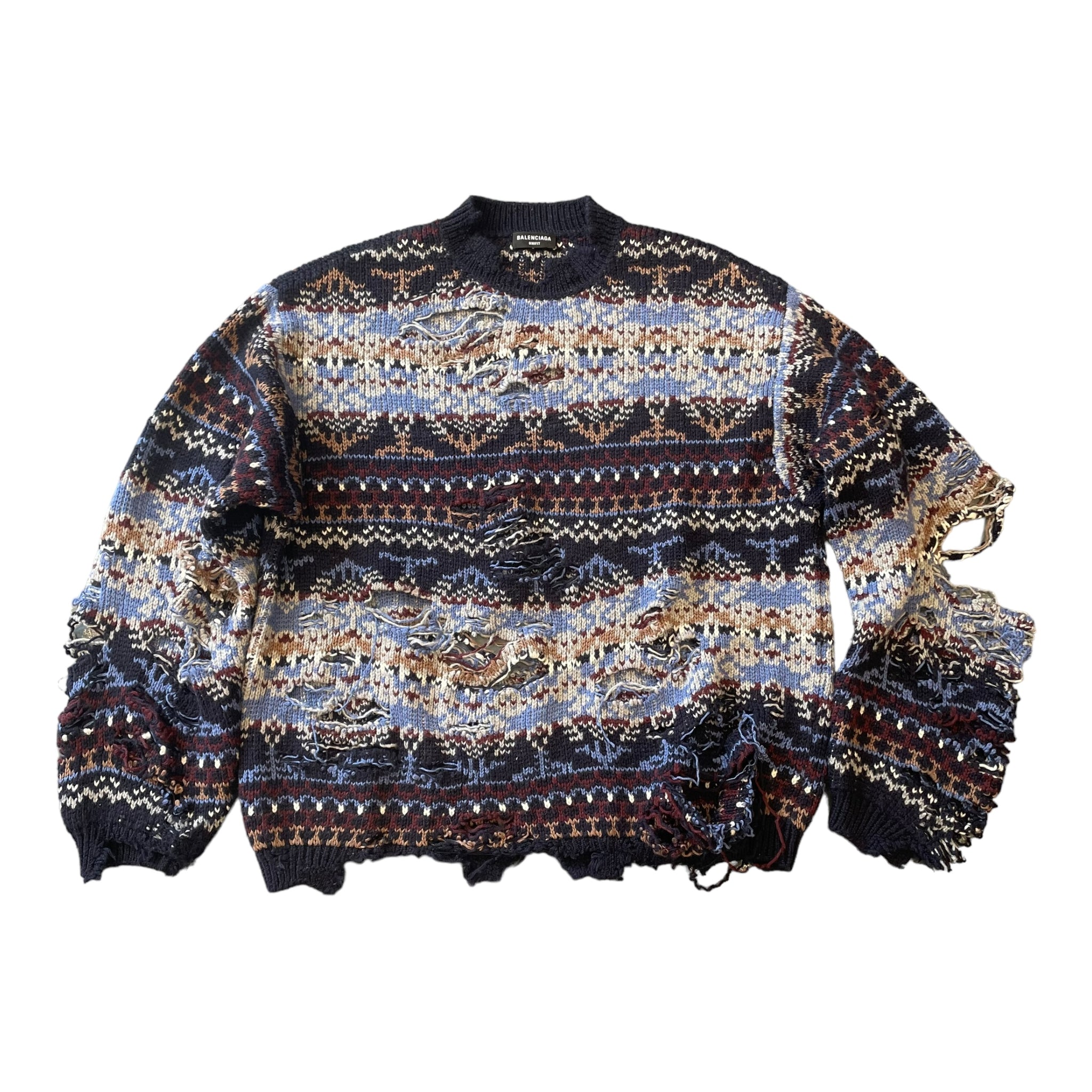 バレンシアガ BALENCIAGA ニット 80's 90s ビンテージ Balenciaga Distressed Wool-Blend Sweater – Reset Web Store