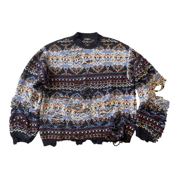 Balenciaga Distressed Wool-Blend Sweater