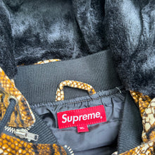 Load image into Gallery viewer, New Supreme Velvet Snakeskin Hooded Bomber Jacket Brown Size X-Large
