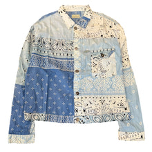 Load image into Gallery viewer, Kapital Patchwork Bandana 1st Jacket Blue Sz 5
