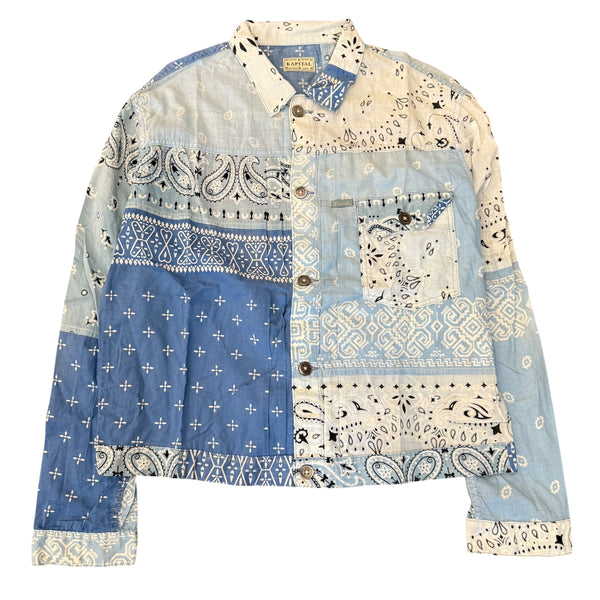 Kapital Patchwork Bandana 1st Jacket Blue Sz 5