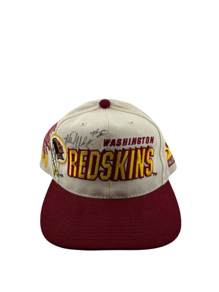 Vintage SPORTS SPECIALTIES Washington Redskins Laser Shadow Autographed Snapback Hat 90s White Burgundy