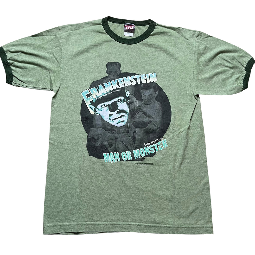 Vintage TNT Frankenstein The Man Who Made A Monster 2006 Ringer T Shirt 2000s Green M