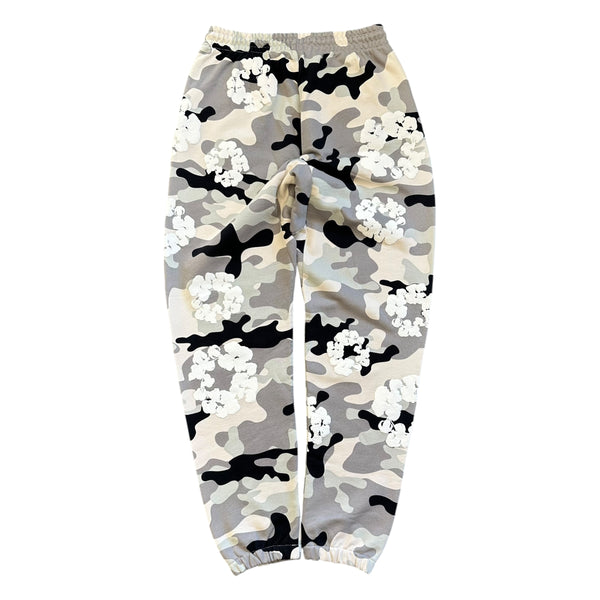 New Denim Tears White Camo Cotton Wreath Sweatpants Size Medium
