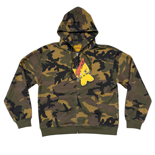 New Carpet Company C-Star Thermal Zip Hoodie Camo Size Medium