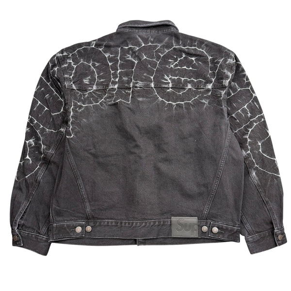 NEW Supreme Shibori Denim Trucker Jacket Black Sz Medium