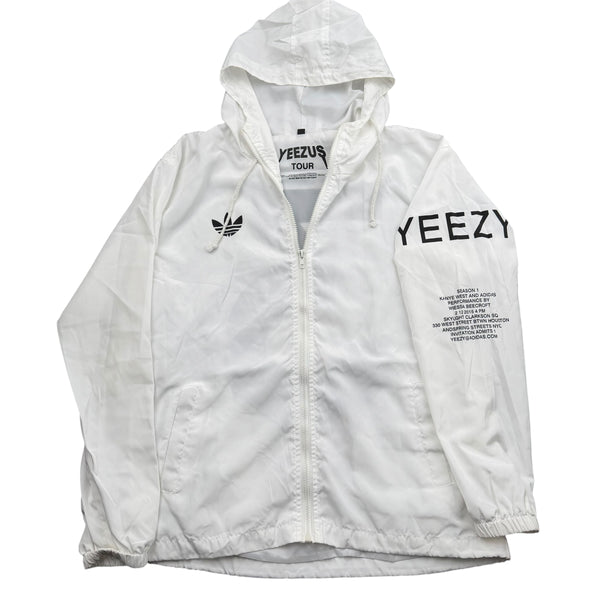 2015 ADIDAS YEEZY Yeezus Tour Season 1 Windbreaker Jacket White Sz Medium