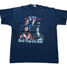 Load image into Gallery viewer, Vintage Red Dwarf VII Back From The Dead 1996 TV Promo T Shirt 90s Black
