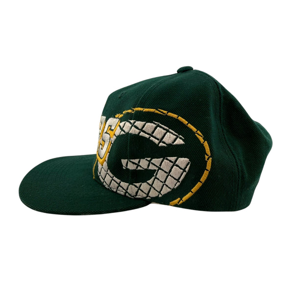 Vintage SPORTS SPECIALTIES Green Bay Packers Grid Snapback Hat 90s Green