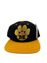 Load image into Gallery viewer, Vintage G CAP Missouri Tigers Mizzou Paw Logo Snapback Hat 90s NWT Black Gold
