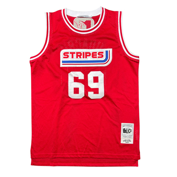 Vintage HEADGEAR CLASSICS Ludacris #69 Stripes MTV Rock N' Jock Basketball Jersey 2000s Red L