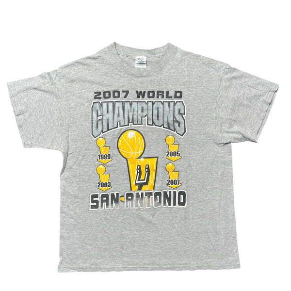 Vintage DELTA San Antonio Spurs 2007 NBA World Champions T Shirt 2000s Gray L