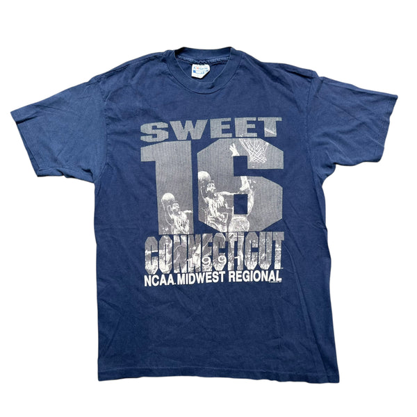 Vintage 1991 HANES UConn Sweet 16 Midwest Regional Basketball T Shirt XL