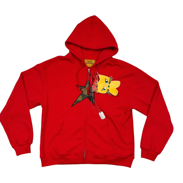 New Carpet Company C-Star Thermal Zip Hoodie Red Size Medium