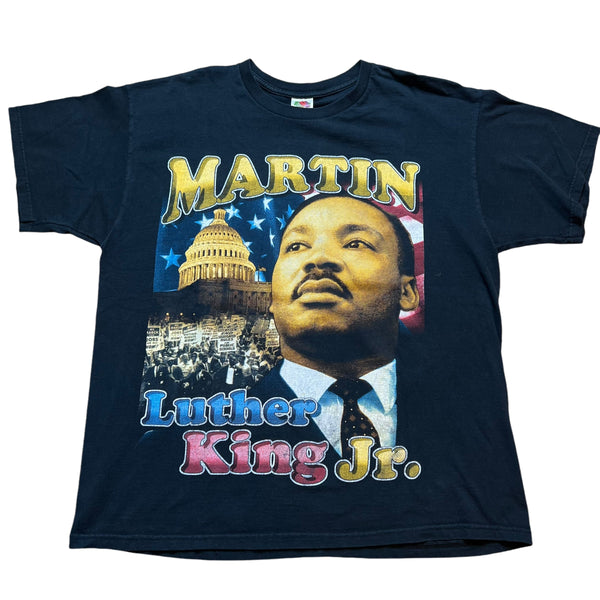 Vintage Martin Luther King Jr. MLK Malcolm X I Have A Dream Rap T Shirt 90s Black XL