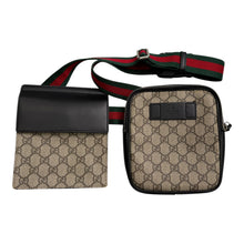 Load image into Gallery viewer, Gucci GG Supreme Web Double Belt Bag One Size
