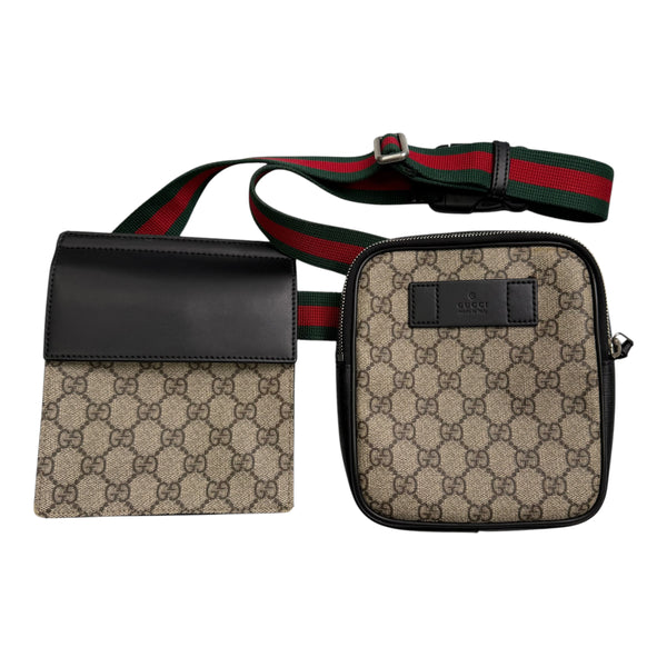 Gucci GG Supreme Web Double Belt Bag One Size