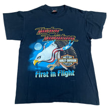 Load image into Gallery viewer, Vintage HARLEY DAVIDSON First In Flight Eagle T Shirt 90s Black
