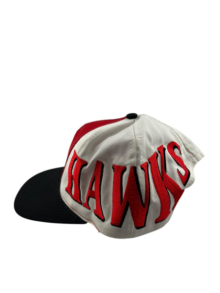 Vintage DREW PEARSON Atlanta Hawks Color Block Wraparound Snapback Hat 90s Multicolor