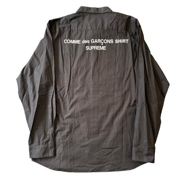 COMME DES GARCONS SHIRT Cotton Patchwork Button Front Shirt FW18 New XL