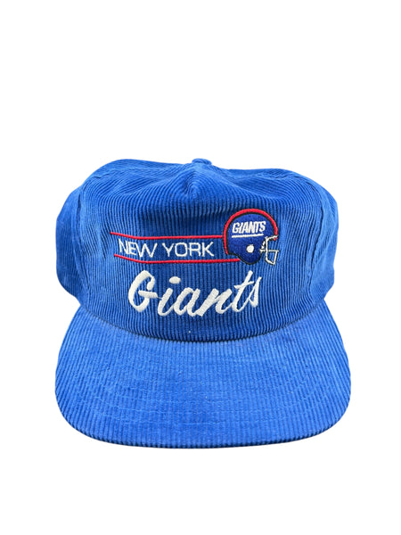 Vintage ANNCO New York Giants Corduroy Snapback Hat 80s 90s Blue