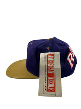 Load image into Gallery viewer, Vintage AMERICAN NEEDLE Rogue X-Men Blockhead Snapback Hat 90s Purple Gold NWT

