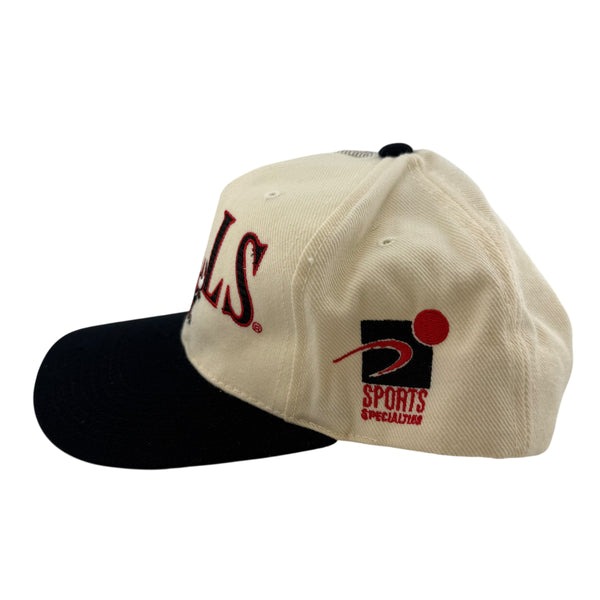 Vintage SPORTS SPECIALTIES Chicago Bulls Shadow Laser Snapback Hat 90s White Black